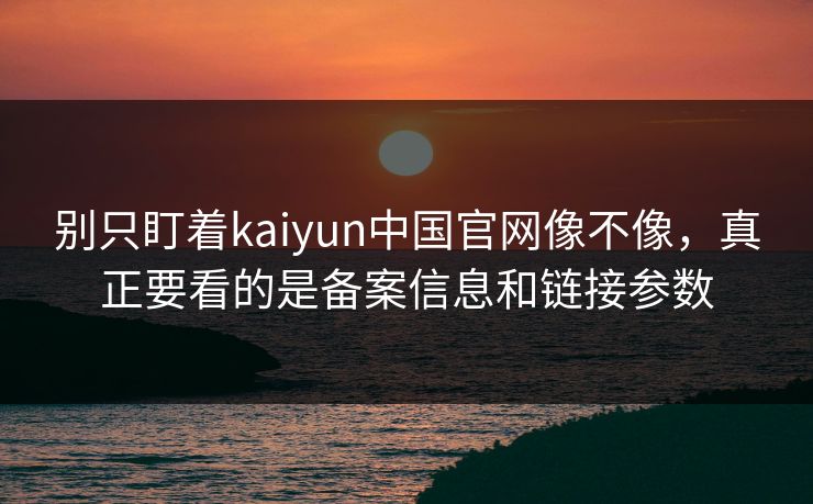 别只盯着kaiyun中国官网像不像，真正要看的是备案信息和链接参数