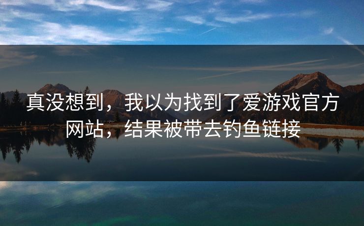 真没想到，我以为找到了爱游戏官方网站，结果被带去钓鱼链接