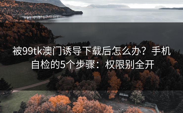 被99tk澳门诱导下载后怎么办？手机自检的5个步骤：权限别全开